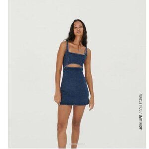 Zara - Denim / Jean Mini Dress with Cutout